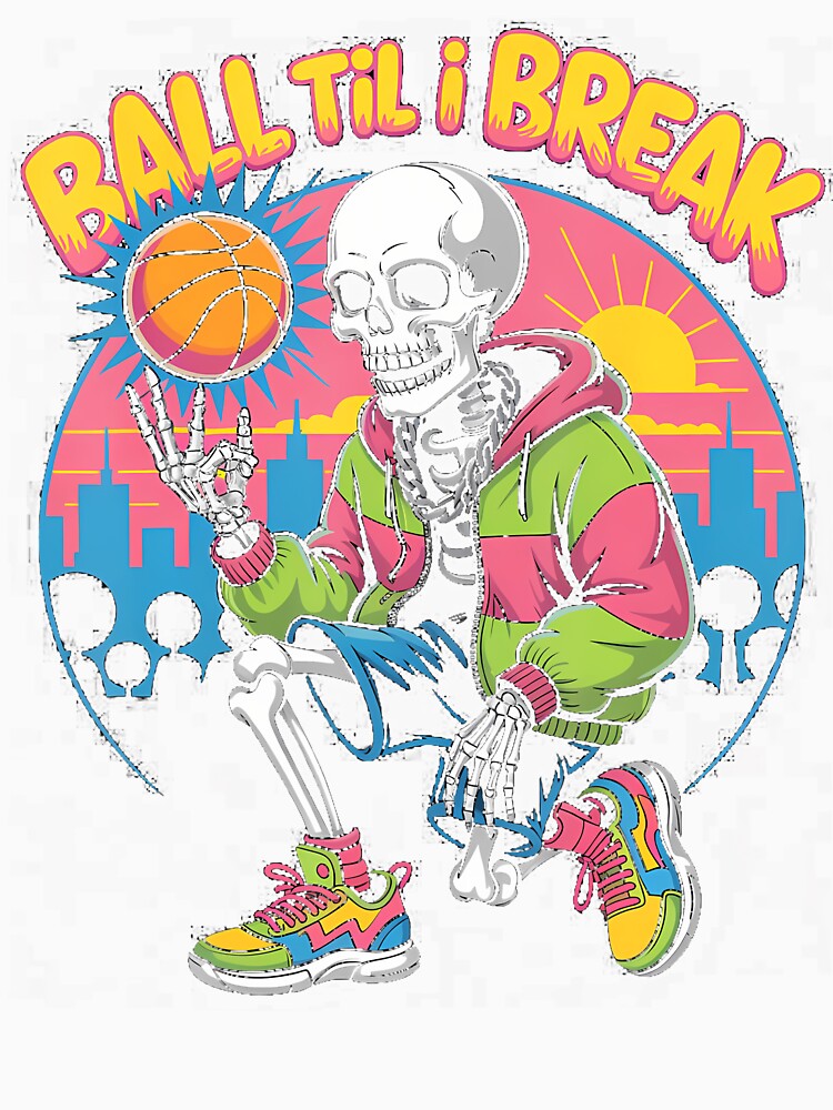 Gen Z Skeleton Basketball Graphic Street Court Style Funny by DeborahCarolyn