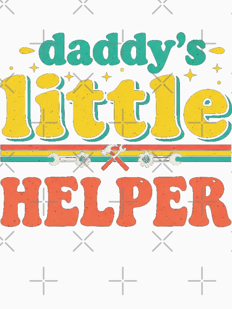Daddy's Little Helper Minimalist Quote Cute Kids Tee by Designs-RZ
