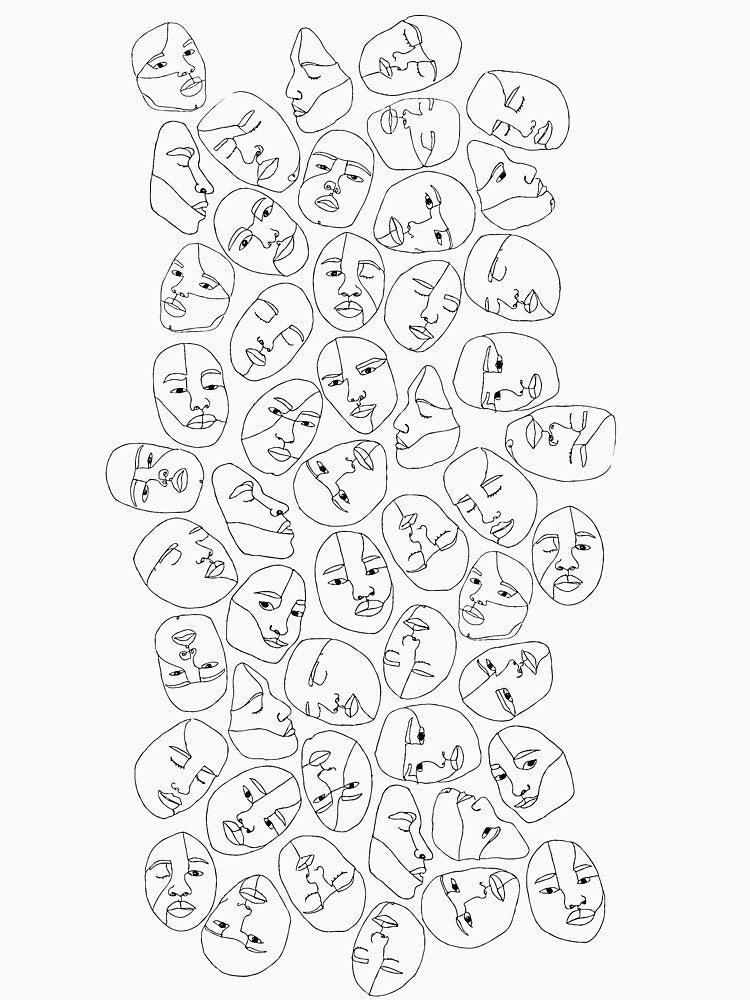 Many Faces Fine Line by DesignByLine