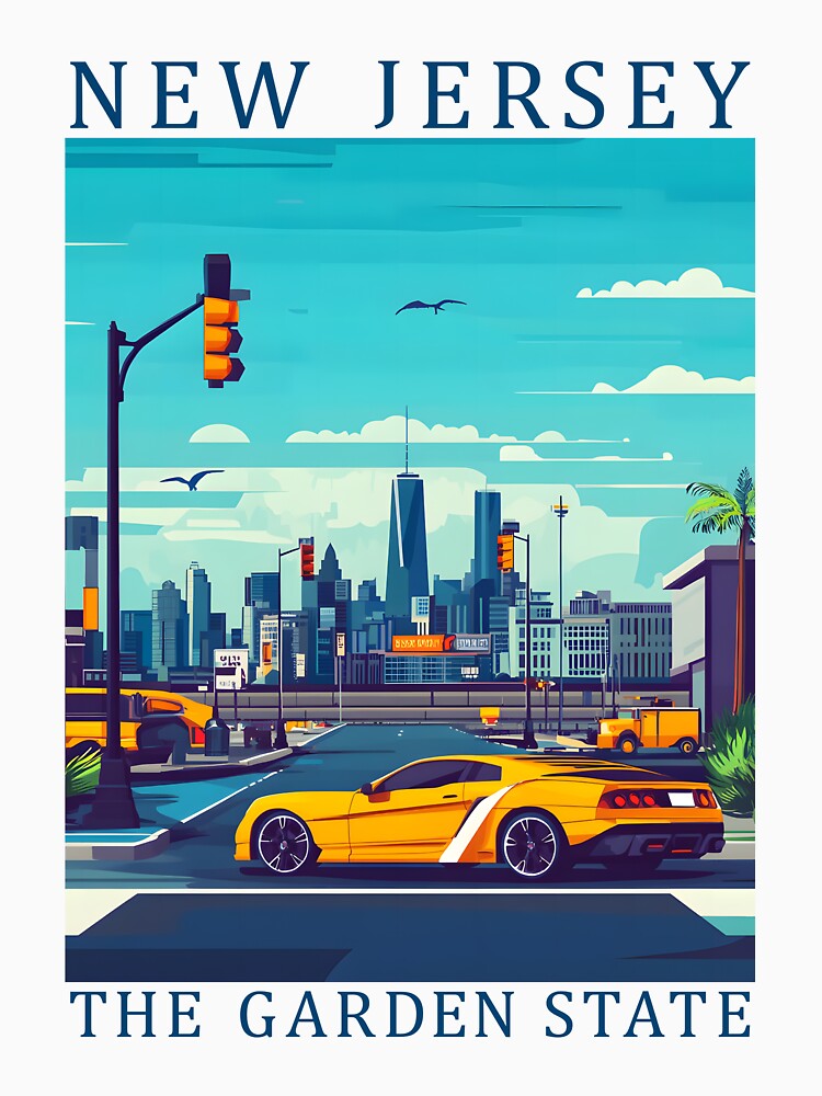 30 New Jersey Travel Poster by Lucy Goosy Art