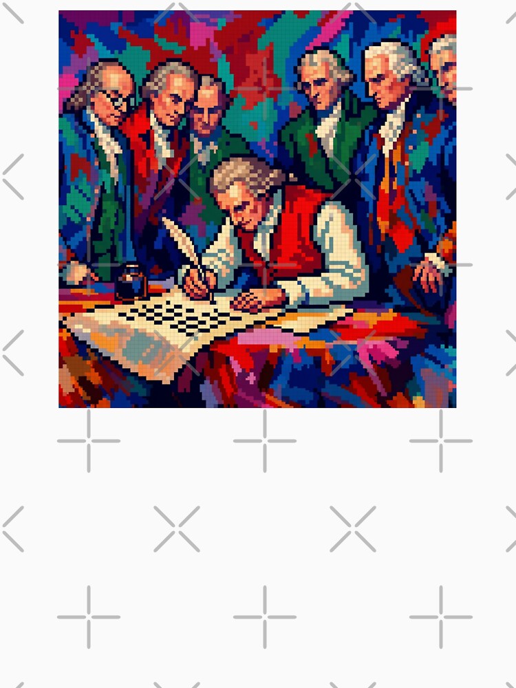 8-Bit 1776 Declaration of Independence Retro Pixel Art by FIREDesignsPOD