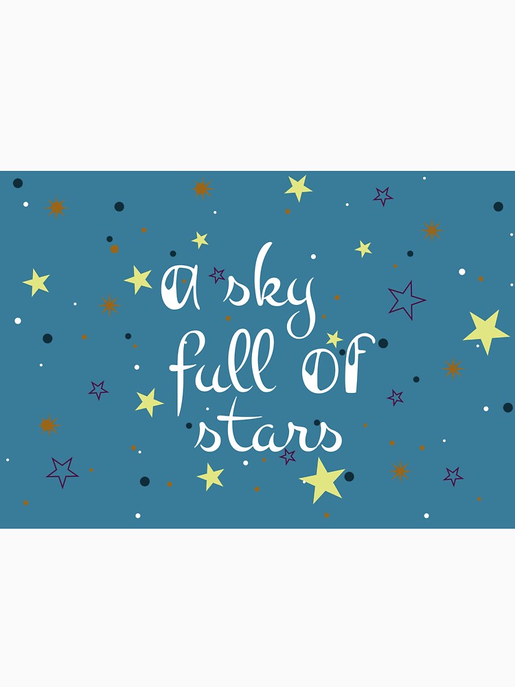 a sky full of stars, blue, white and yellow star design with lettering by SabinArt
