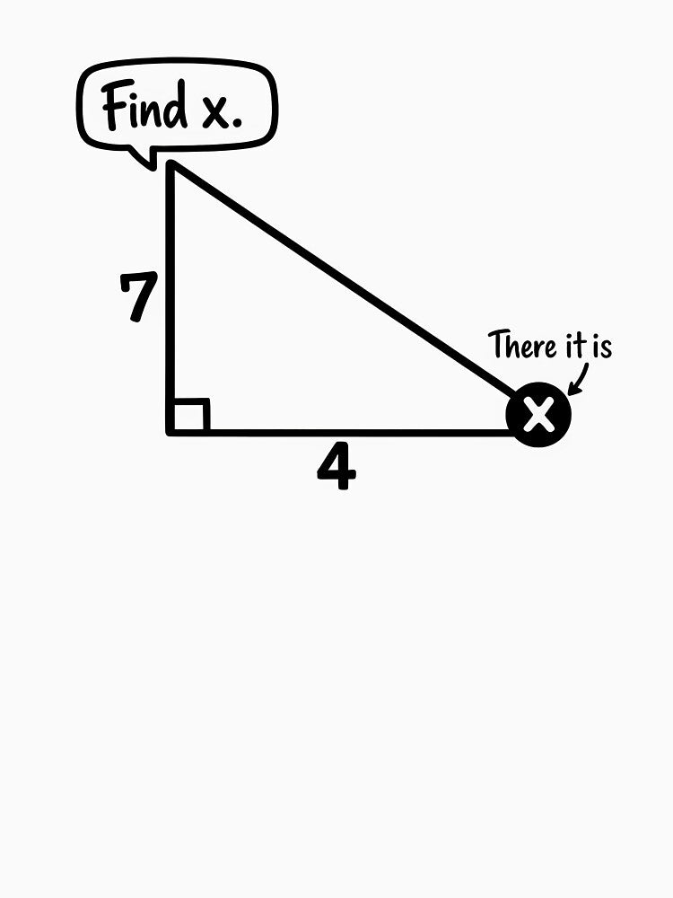 Find X Math Triangle Funny by Byte-shirt