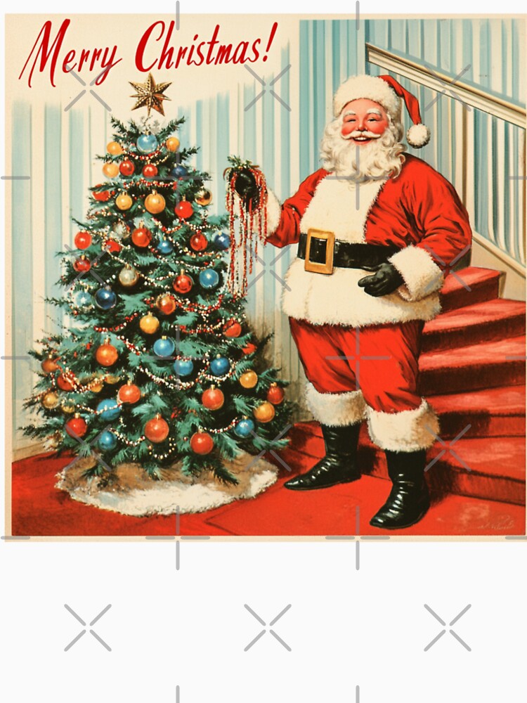 50's Vintage retro santa claus with christmas tree by The Art of Kkatarynka