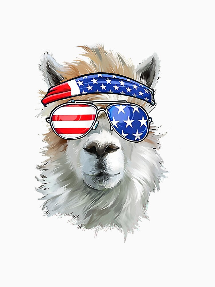 Usa Patriotic Llama Cute Animal Lovers by YesterDayCheck