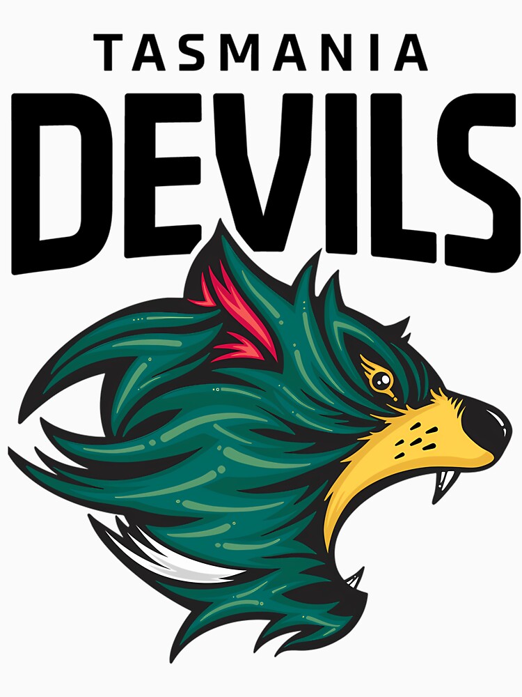 Tasmania Devils Football Club Black Lettering by NiashaHebert7