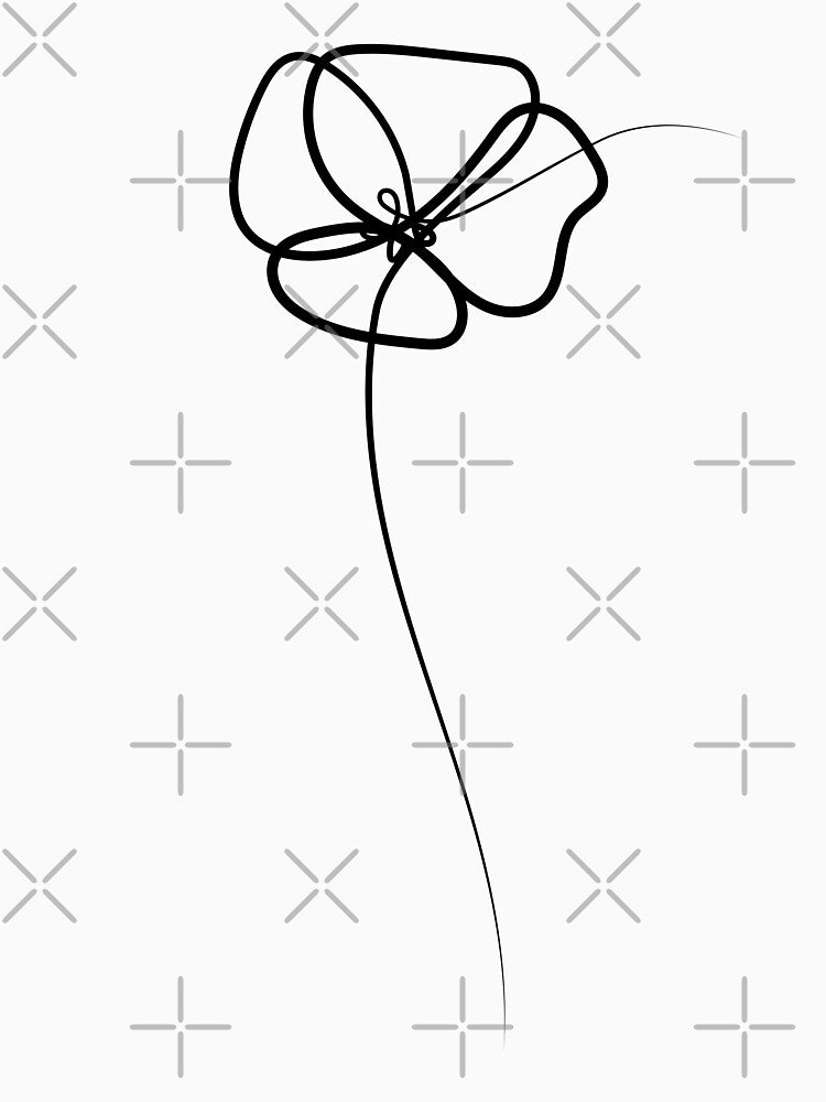 Poppy Flower Minimal art | One Line Drawing | One Line Art by One-Line-Artist