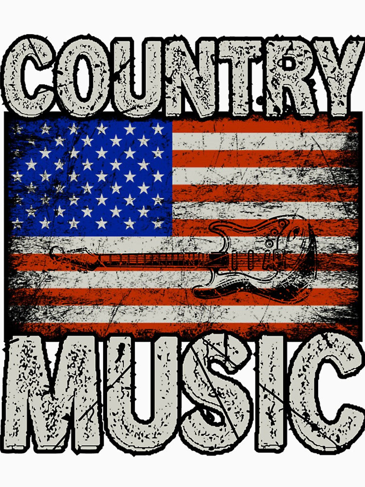 Country Music USA Retro Vintage Guitar by BroderiRolfson