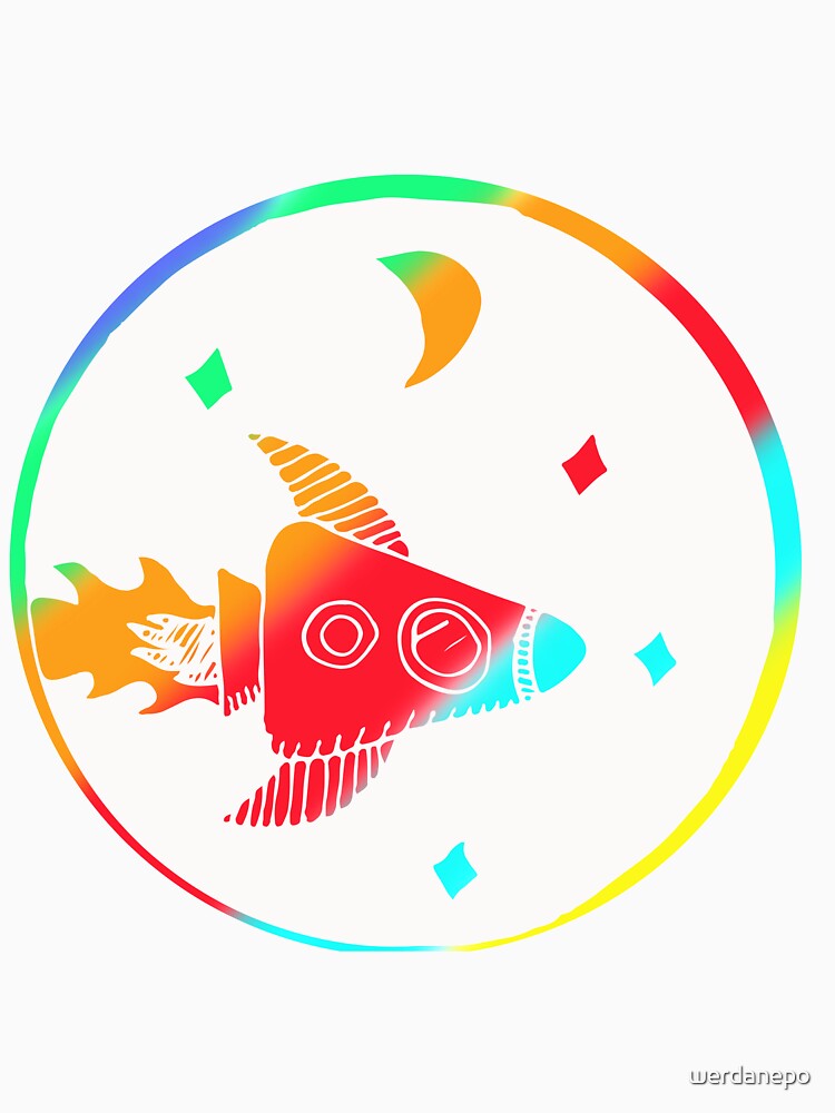 Colorful Rocket Art Design Gift Idea by werdanepo