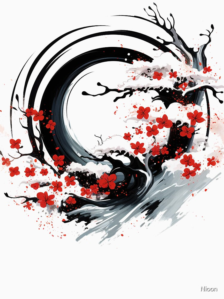 Zen Enso - Sakura Tree Flow by Nioon