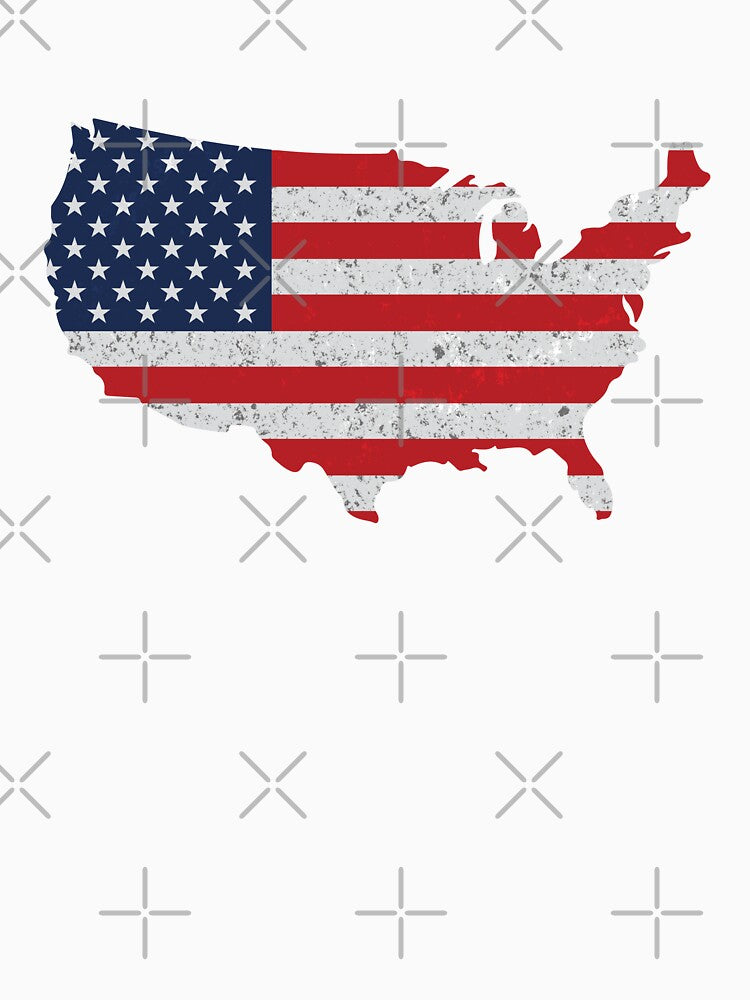 Vintage American Flag USA Map by MarshallStickerX