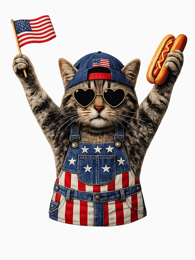 Patriotic Cat, Cat Lover Gift, 4th Of July, America Tee, Independence Day by kennedy-brook