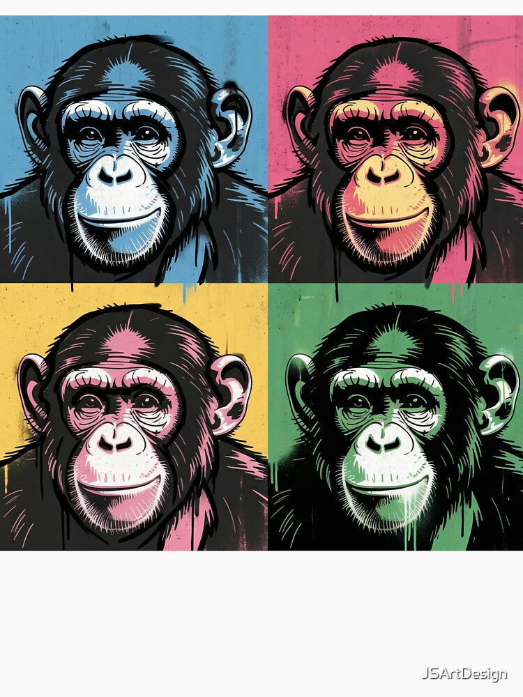 Chimpanzees graphic street art by JSArtDesign