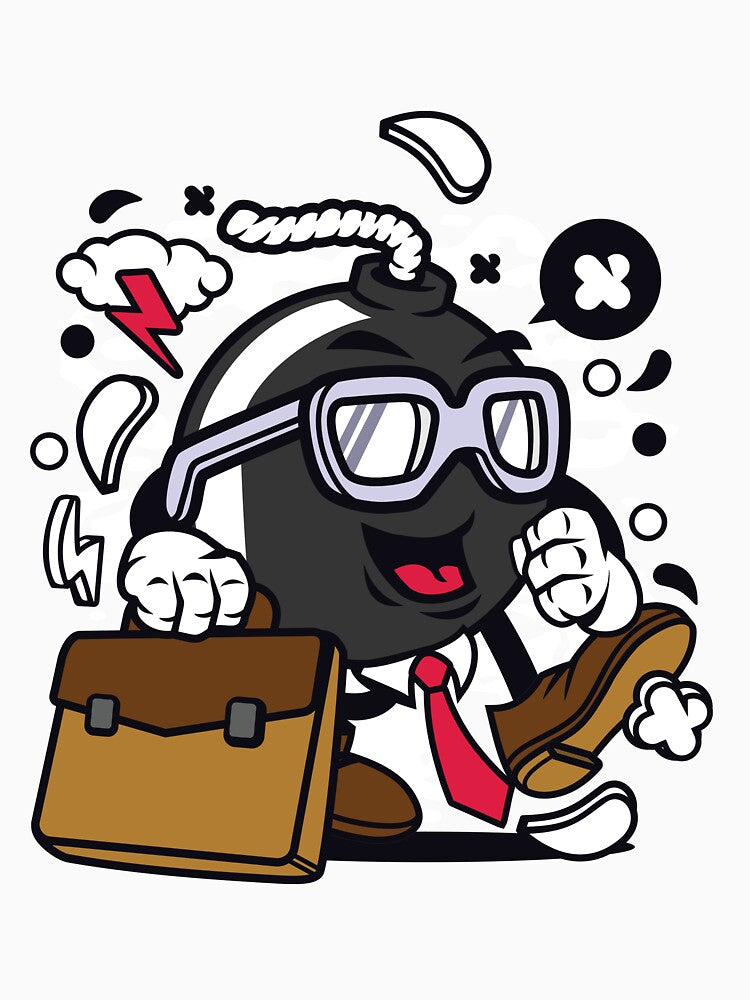 Businessman Bomb Cartoon Character - Fun Design for people who like things a little crazy in the Business World! by Nickelparis