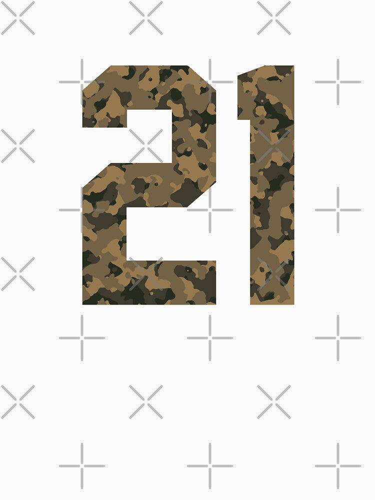 Army Camouflage Number 21 - Sports Numbers by NECHSTORE