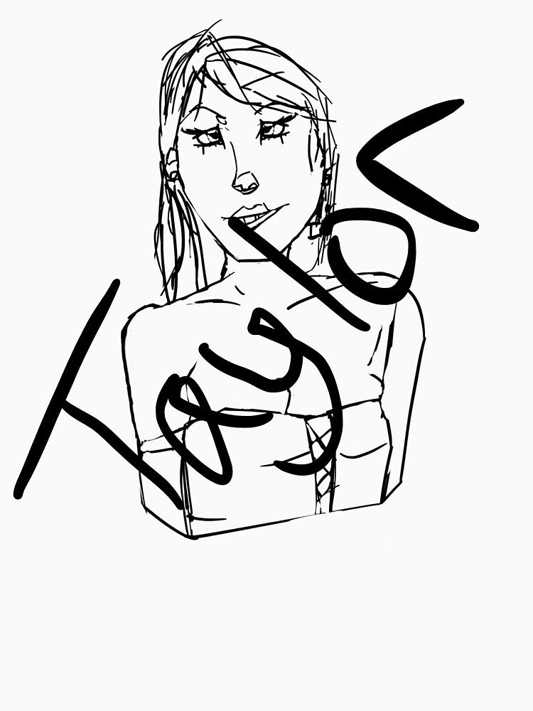 Sketch Style Woman T-Shirts, Casual Graphic Tees, Artistic Illustration Apparel, Modern Style Clothing, Unique Design Outfit by nickouthere