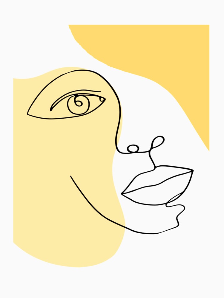 Modern Abstract Face Line Art by Foxlowe