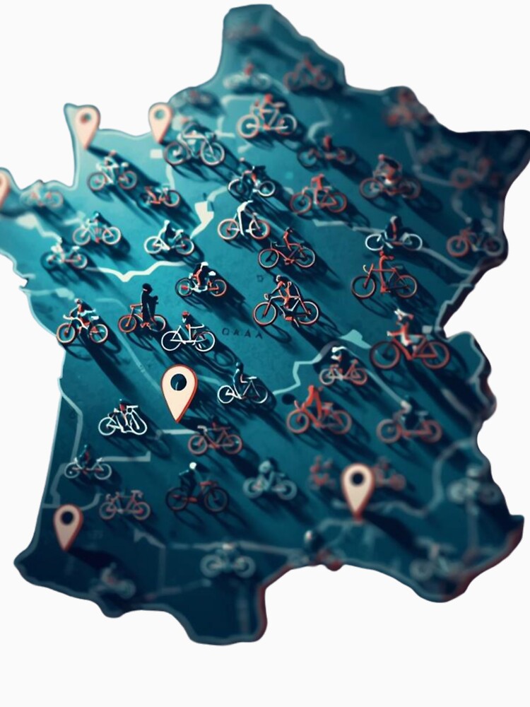Le Tour De France Map Gift Aesthetic by StylePrynt
