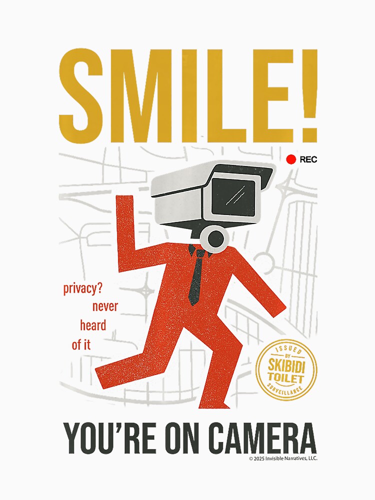 Skibidi Toilet Smile Camera Meme Graphic Poster Design by aliciabbja