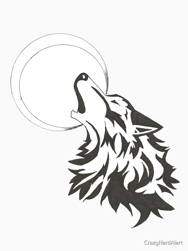 Wolf Howling at the Moon by CrazyNerdAlert