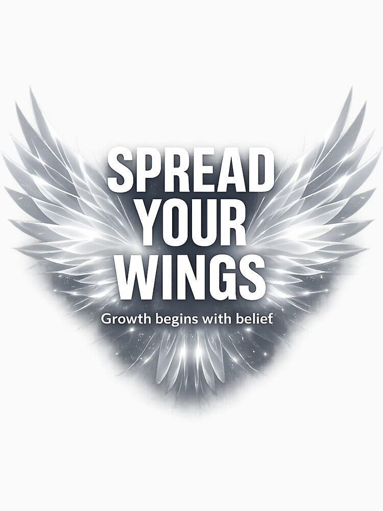 Spread Your Wings – Growth Begins With Belief | Minimal Inspirational Typography by Rehma Wear