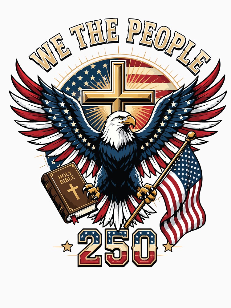 America 250 One Nation Under God Christian Eagle Retro by kiralynstration