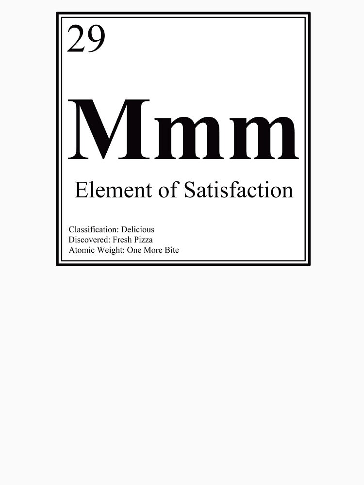 Mmm - Element of Satisfaction - Funny Periodic Table Card by Estalon