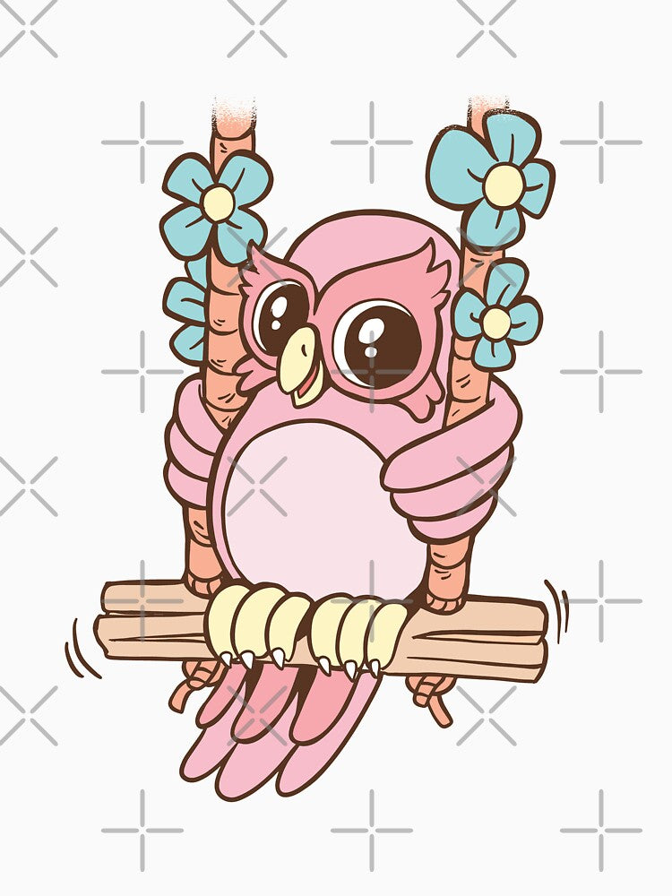 Pink Owl Swinging by aliisik