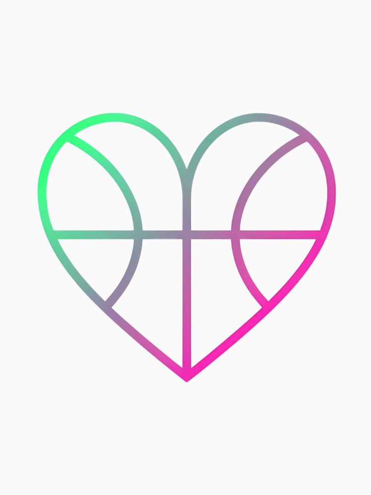 Minimalist Geometric Basketball Heart Shape Design by DripCultureLab