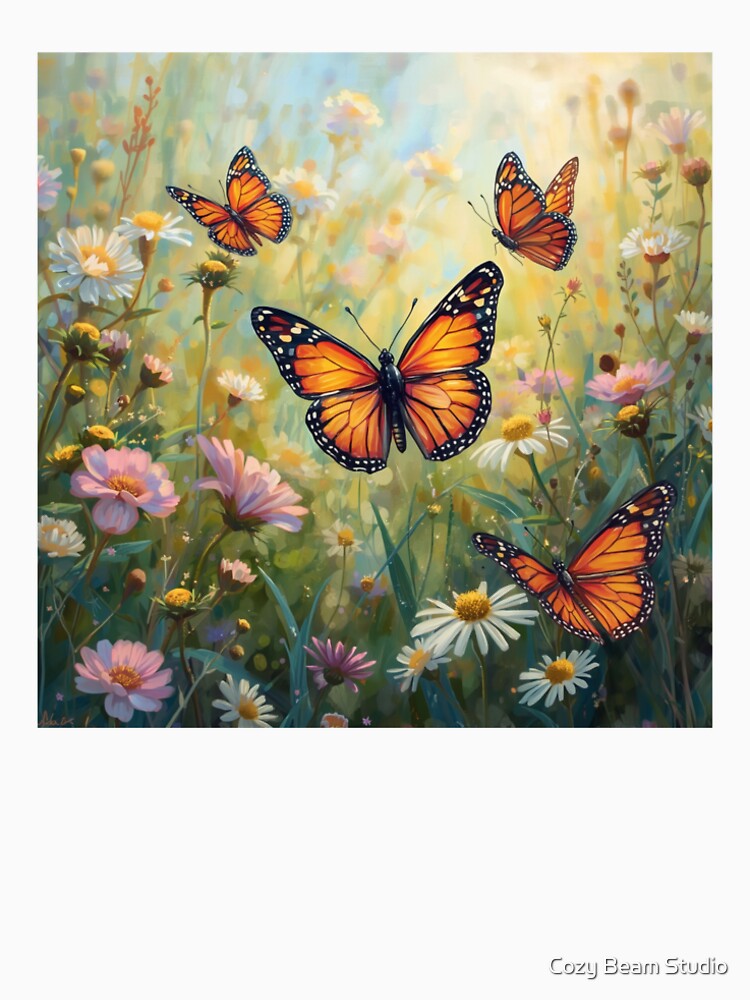 Butterflies with flowers illustration by Cozy Beam Studio