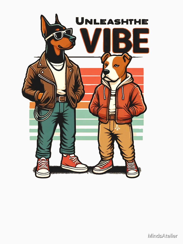 Unleash the Vibe — Doberman & Pitbull Retro Street Style by MindsAtelier