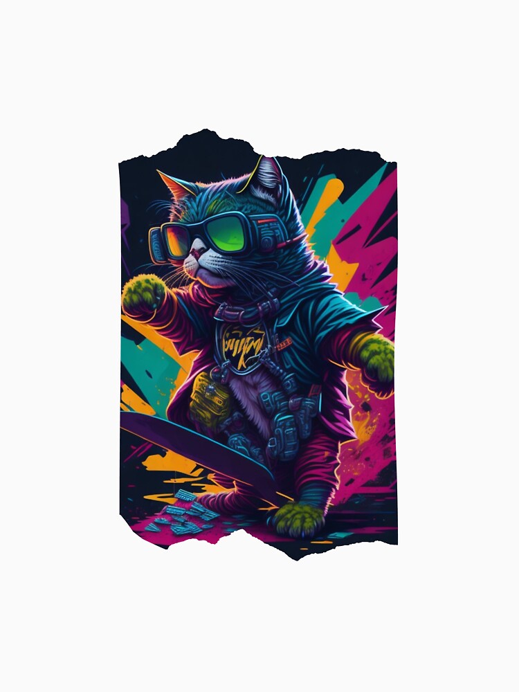 Mr cat sliding with skateboard by HerdemDigiLife
