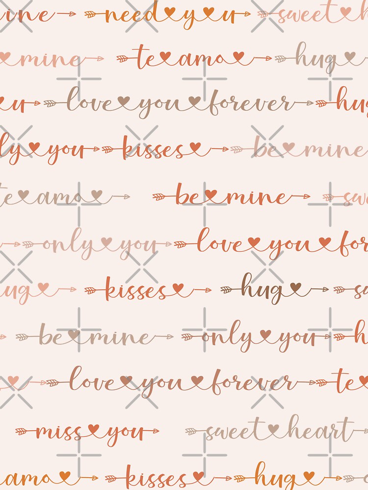 Romantic Typography graphic print pattern by RSDigitalPrintDesign