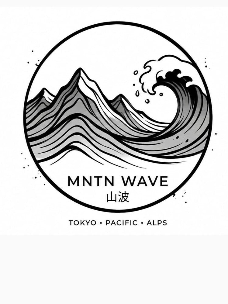 Minimal Mountain Wave Logo Design | Japanese Inspired Nature by LevelUpReads