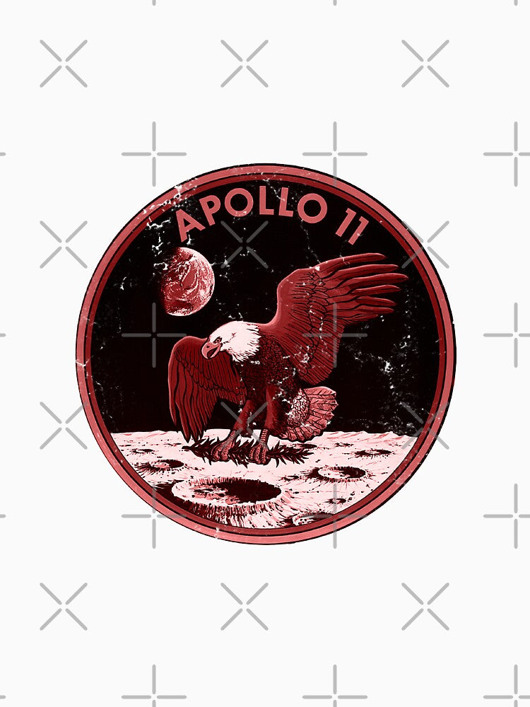 Apollo 11 Emblem - Faded Red by Rachel Nagel