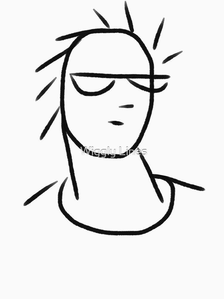 Unique People and Facial Expressions. Man wearing specs and with weird hair style. by Wiggly Lines