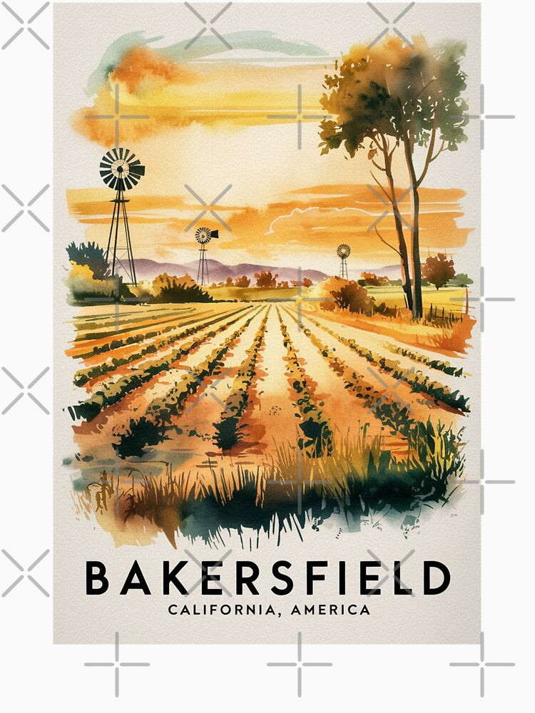 Bakersfield Vintage Travel Poster by TravelerRat