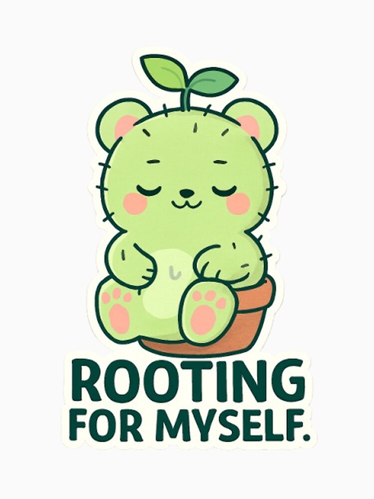Rooting for Myself – Aloe Bear Sticker by VibeCraft3