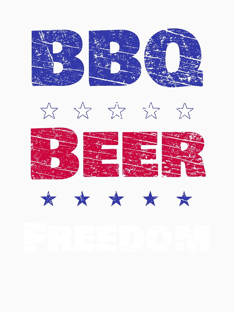 BBQ Beer Freedom Cool Patriotic Design Vintage American National Flag Colors Souvenir by FunnySunny T-Shirts