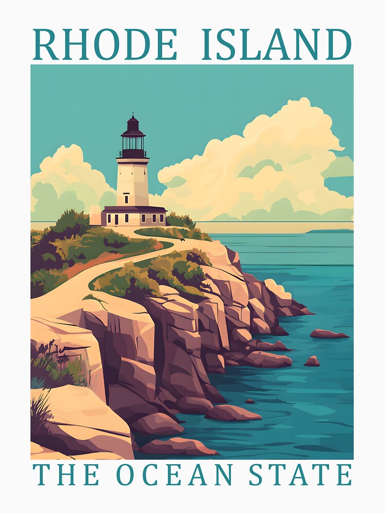 39 Rhode Island Travel Poster by Lucy Goosy Art