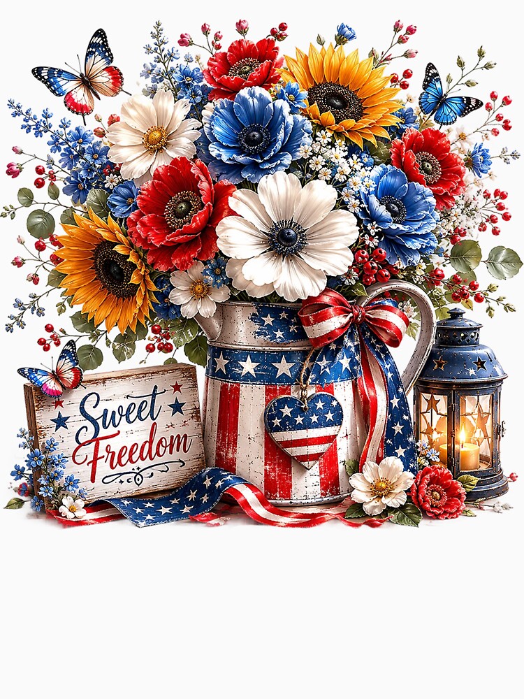 Sweet Freedom Patriotic Floral Bouquet by PetalGarden