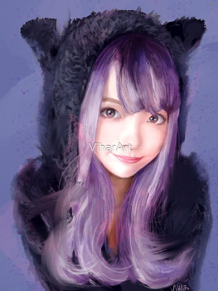 Purple panda girl by ViharArt