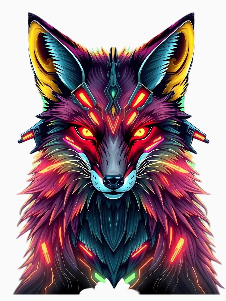 Neon Cyber Fox by DaniArtDesign81