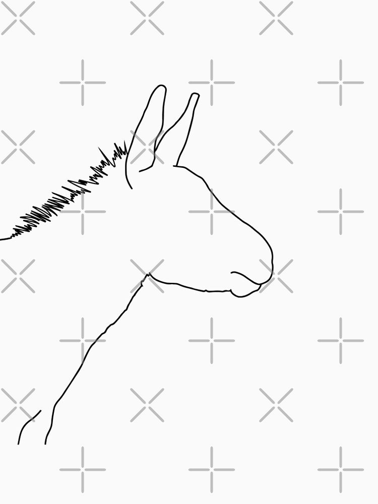 Donkey Line - Donkey One Line Art  - Donkey Single Line Art by Mrs-PenLine