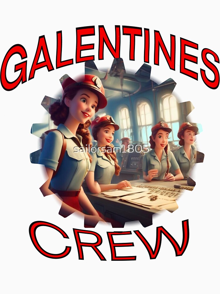 Happy American Girls Galentines crew on submarine on Galentines day and Galentines party, gift idea for Galentines day by sailorsam1805
