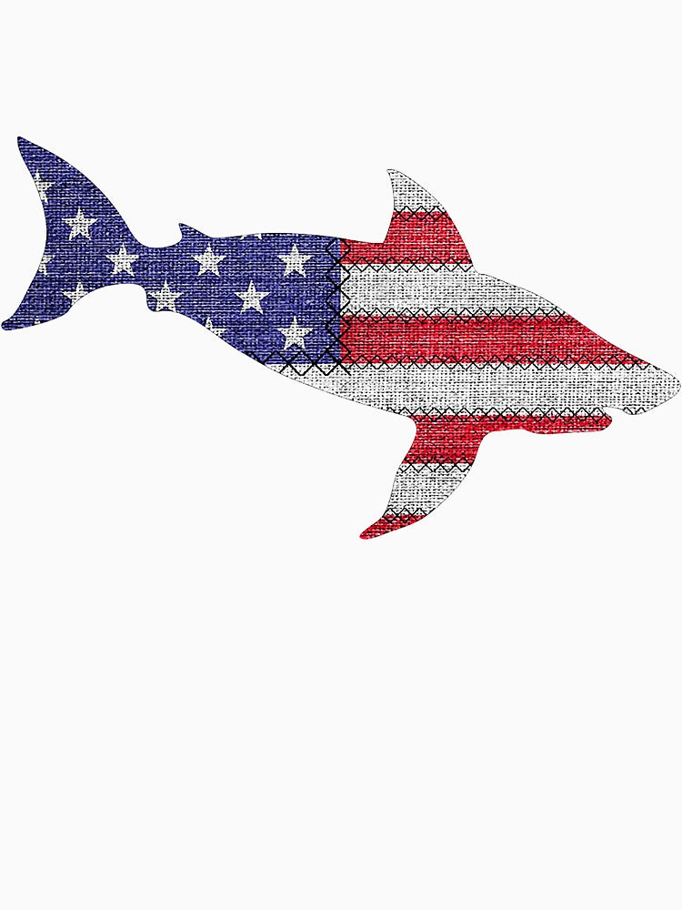Patriotic Blue Shark Love American by deanba81741