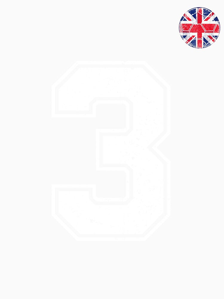 Soccer player Jersey number 3 Uk Flag by LiviuGligoros