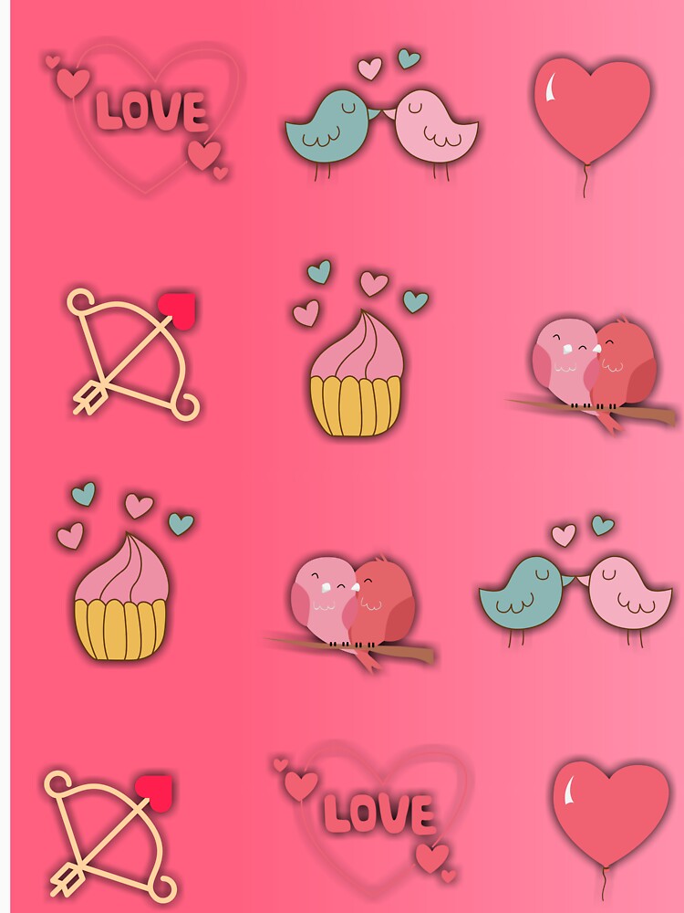 I love you + pattern +anime,pink by Amit Mane