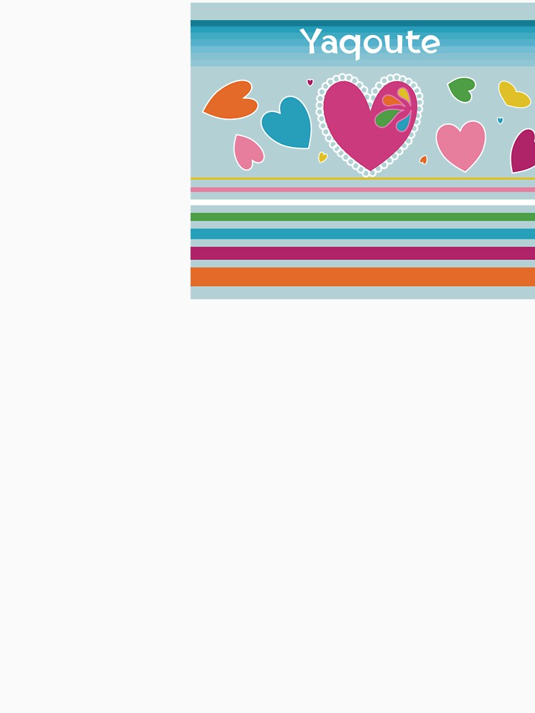 Aqua hearts stripes jewels colourful personalised English Arabic by HalunaHappy