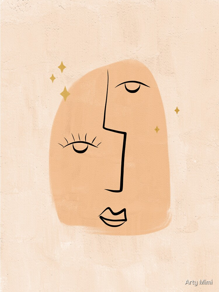 One Line Art Print, Line Art, Minimal Art, Face Line Art, Minimal print, Continuous Line, Sketch Art, One line art by Arty Mimi